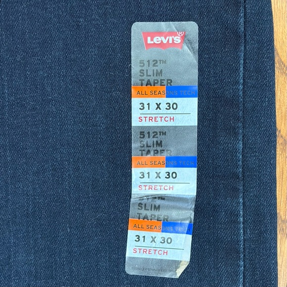 NWT Levi's 512 Slim Taper Stretch 31x30 Dark Jeans - Picture 4 of 12
